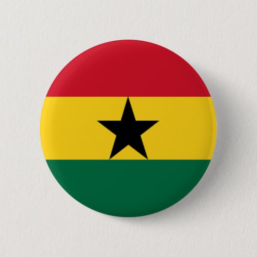 Badge Rond 5 Cm Drapeau du Ghana (Devant)
