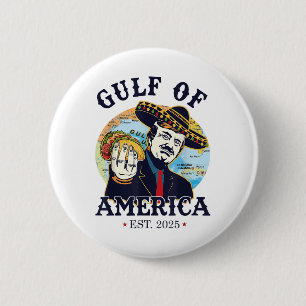 Badge Rond 5 Cm Drapeau Du Golfe D'Usa 2025 Amérique Vintage