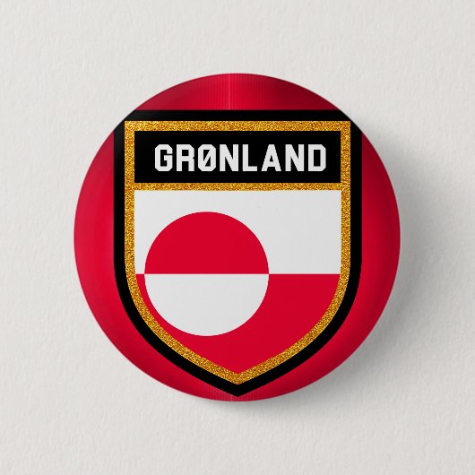 Badge Rond 5 Cm Drapeau du Groenland (Devant)