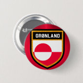 Badge Rond 5 Cm Drapeau du Groenland (Devant & derrière)