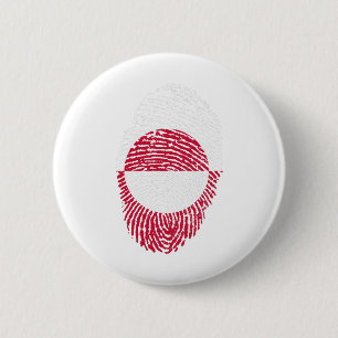 Badge Rond 5 Cm Drapeau du Groenland empreintes digitales Country