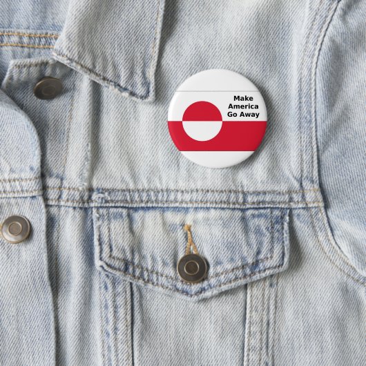 Badge Rond 5 Cm Drapeau du Groenland - Faites disparaître l'Amériq (En situation)