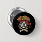 Badge Rond 5 Cm Drapeau du Jolly roger pirate de chien de Boston T (Devant & derrière)