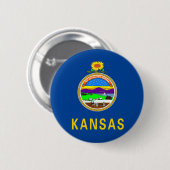 Badge Rond 5 Cm Drapeau du Kansas (Devant & derrière)