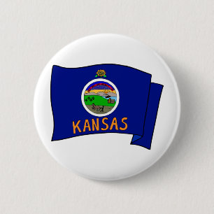 Badge Rond 5 Cm Drapeau du Kansas