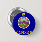 Badge Rond 5 Cm Drapeau du Kansas (Devant & derrière)