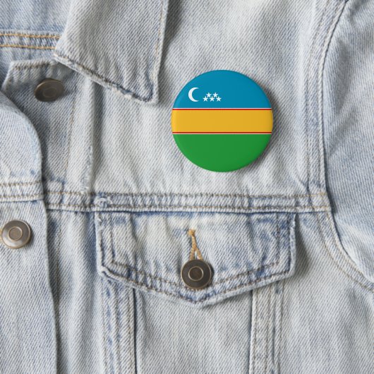 Badge Rond 5 Cm Drapeau du Karakalpakstan (En situation)