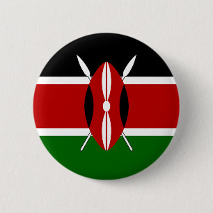 Badge Rond 5 Cm Drapeau du Kenya