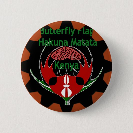 Badge Rond 5 Cm Drapeau du Kenya - Hakuna Matata Patriotic (Devant)