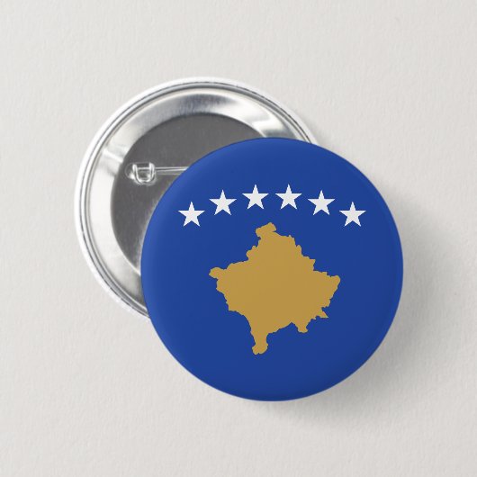 Badge Rond 5 Cm Drapeau du Kosovo (Devant & derrière)