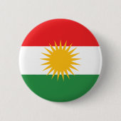 Badge Rond 5 Cm Drapeau du Kurdistan ; Kurde ; Kurde (Devant)