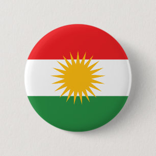 Badge Rond 5 Cm Drapeau du Kurdistan ; Kurde ; Kurde