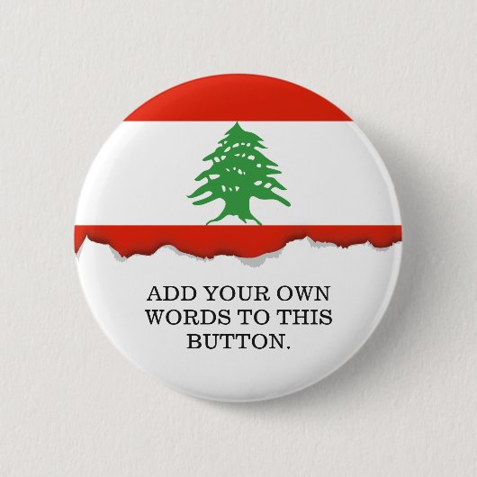Badge Rond 5 Cm Drapeau du Liban (Devant)