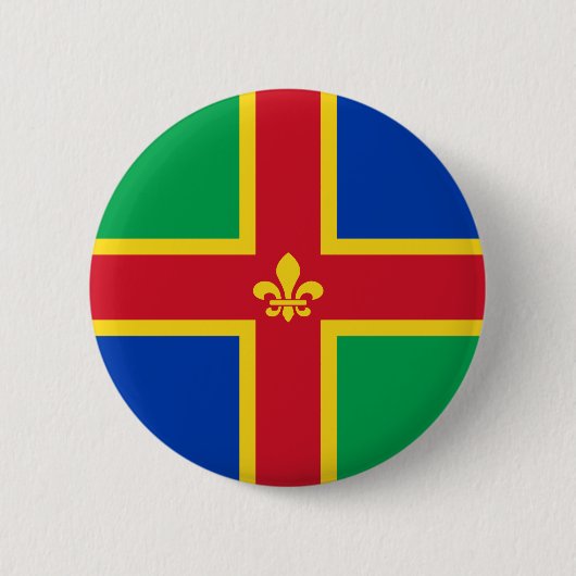 Badge Rond 5 Cm Drapeau du Lincolnshire (Devant)