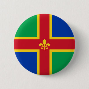 Badge Rond 5 Cm Drapeau du Lincolnshire