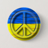 Badge Rond 5 Cm Drapeau du logo Paix pour l'Ukraine (Devant)