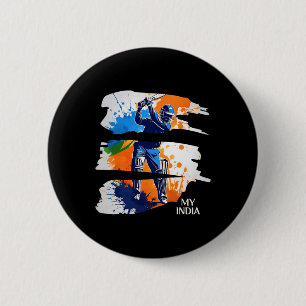 Badge Rond 5 Cm Drapeau du maillot de cricket d'Inde Cricket indie