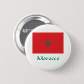 Badge Rond 5 Cm Drapeau du Maroc (Devant & derrière)