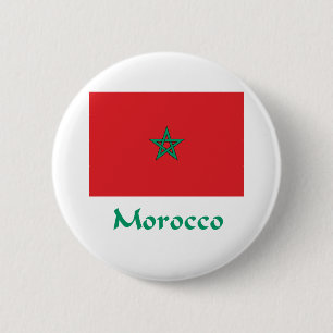 Badge Rond 5 Cm Drapeau du Maroc