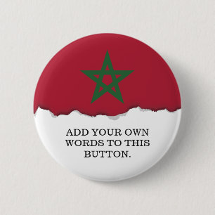 Badge Rond 5 Cm Drapeau du Maroc