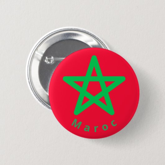 Badge Rond 5 Cm Drapeau du Maroc (Devant & derrière)