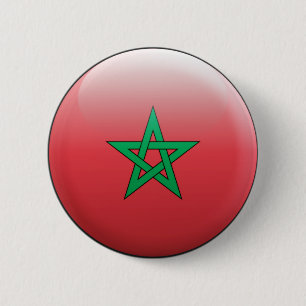 Badge Rond 5 Cm Drapeau du Maroc