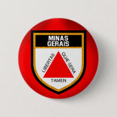 Badge Rond 5 Cm Drapeau du Minas Gerais (Devant)