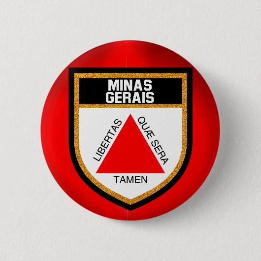 Badge Rond 5 Cm Drapeau du Minas Gerais (Devant)