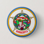 Badge Rond 5 Cm Drapeau du Minnesota (Devant)