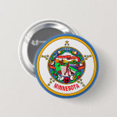 Badge Rond 5 Cm Drapeau du Minnesota (Devant & derrière)
