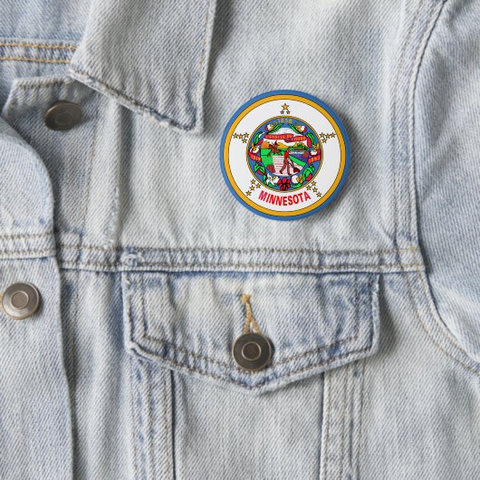 Badge Rond 5 Cm Drapeau du Minnesota (En situation)
