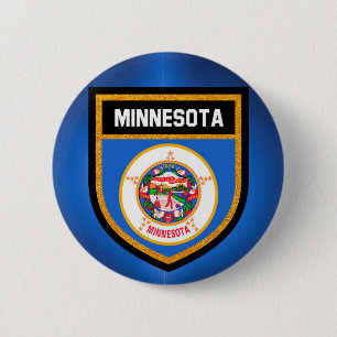 Badge Rond 5 Cm Drapeau du Minnesota