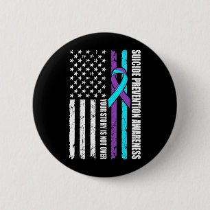 Badge Rond 5 Cm Drapeau du Mois de la sensibilisation à la prévent