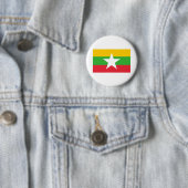 Badge Rond 5 Cm Drapeau du Myanmar (En situation)
