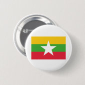 Badge Rond 5 Cm Drapeau du Myanmar (Devant & derrière)