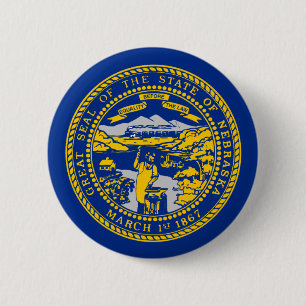 Badge Rond 5 Cm Drapeau du Nebraska