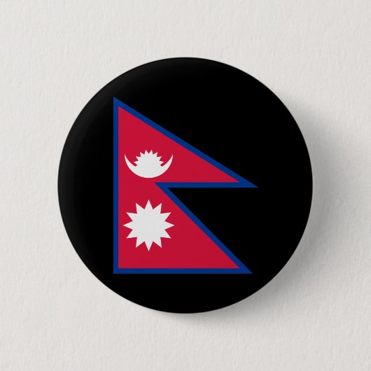 Badge Rond 5 Cm Drapeau du Népal (Devant)