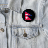 Badge Rond 5 Cm Drapeau du Népal (En situation)