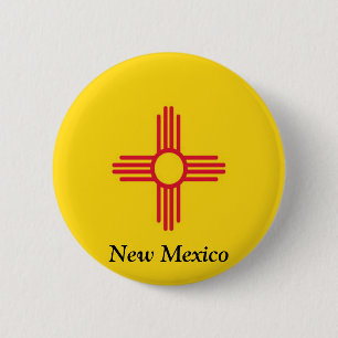 Badge Rond 5 Cm Drapeau du Nouveau Mexique