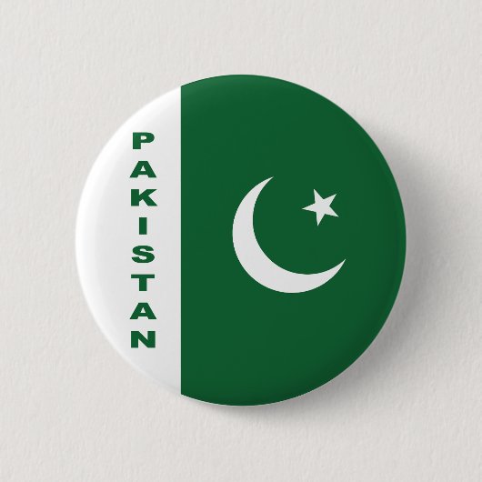 Badge Rond 5 Cm Drapeau du Pakistan (Devant)
