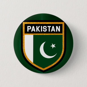 Badge Rond 5 Cm Drapeau du Pakistan