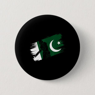 Badge Rond 5 Cm Drapeau du Pakistan Fan de cricket pakistanais Jou