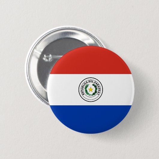 Badge Rond 5 Cm Drapeau du Paraguay (Devant & derrière)