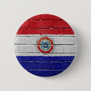 Badge Rond 5 Cm Drapeau du Paraguay