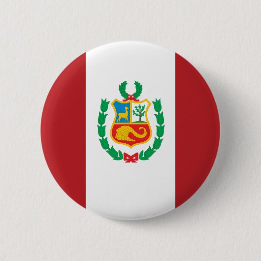 Badge Rond 5 Cm Drapeau du Pérou (Devant)