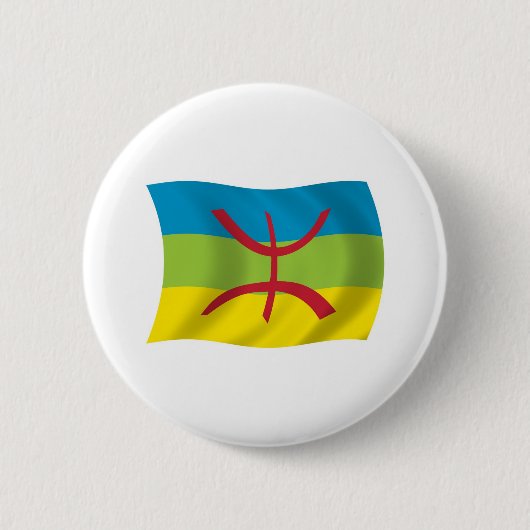 Badge Rond 5 Cm Drapeau du peuple berbère Bouton (Devant)