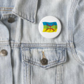 Badge Rond 5 Cm Drapeau du peuple berbère Bouton (En situation)