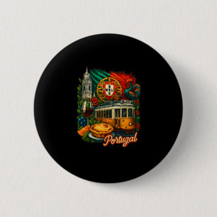 Badge Rond 5 Cm Drapeau du Portugal Voyage au Portugal Coq portuga