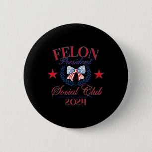 Badge Rond 5 Cm Drapeau du président Social Club 2024 Trump