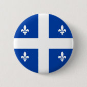 Badge Rond 5 Cm Drapeau du Québec (Devant)
